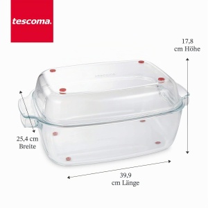 Tava de copt Tescoma GrandCHEF 40 x 26 cm, din sticla borosilicata - Img 7