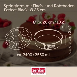 Tava de copt Zenker Perfect Black 26 cm, cu 2 funduri, antiaderenta, Made in Germany - Img 5