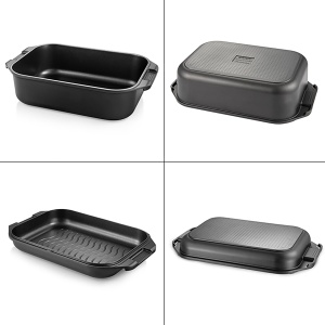 Tava de cuptor Tescoma GrandCHEF 40x26 cm, PFOA si PFAS-free, cu capac - Img 2