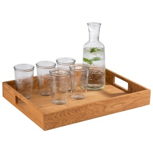 Tava de servire APS 761 din lemn de stejar, 45 x 35 cm, cu 2 manere - Img 2