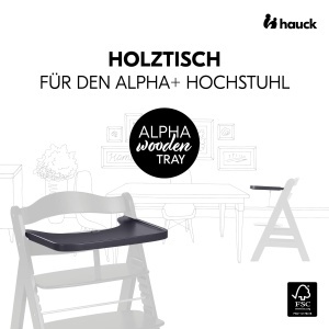 Tava din lemn Hauck Alpha Wooden Tray pentru scaunele Alpha si Beta Dark Grey - Img 2