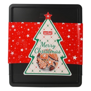 Tava extensibila Zenker Sparkling Christmas antiaderenta negru 37-52x33x15 cm