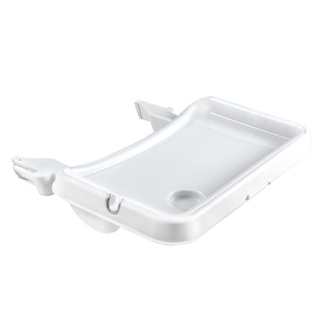 tava hauck Alpha alba - Placa de sufragerie 3 in 1 compatibila cu scaunul inalt din lemn Alpha si Beta pentru copii de 6-24 de luni cu reductor de sca