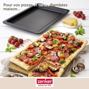Tava patrata pentru pizza Zenker - Tava de copt premium 420 x 290 x 25 mm, garantie producator de 5 ani, Rezistent la caldura pana la 230degC, Acoperire antiaderenta de inalta calitate, Distributie optima a caldurii - Img 6