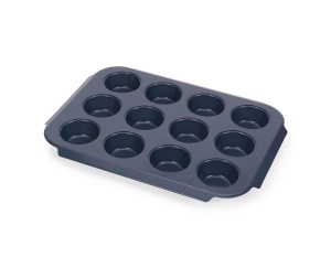 Tava pentru briose Joseph Joseph Nest Bake 12 cupe otel carbon antiaderenta design compact