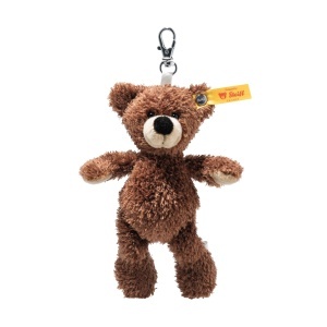 Teddy Bear Steiff Fynn 12 cm, Plush, Culoare maro inchis, Cu breloc