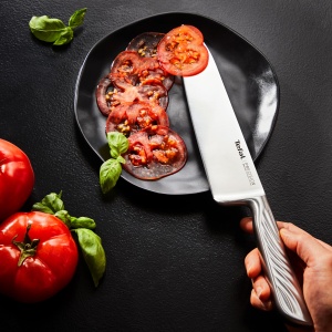 Tefal Precision 3 buc. Set de cutite, cutit de bucatar 15 cm, cutit universal 12 cm, cutit de curatat 9 cm, cele mai ascutite cutite, unghi de lama de 22deg, tehnologie de intarire a ghetii, model de valuri, otel inoxidabil, K289S334 - Img 9