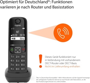 Telefon fara fir Gigaset AS690HX cu display mare, negru, compatibil cu routere - Img 2