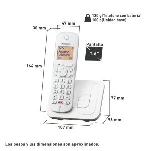 Telefon fara fir Panasonic KX-TGC250SPW Alb ecran usor de citit functie de blocare apeluri - Img 3
