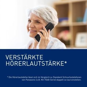 Telefon fix fara fir Panasonic KX-TGU132EXB, 2 mobilteile, negru, cu afisaj LCD - Img 3