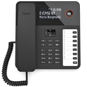 Telefon fix Gigaset Desk 600, 7 taste directe, frecventa de apelare, negru