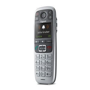 Telefon fix Gigaset E560HX, seniori, cu ladeschale, compatibil Fritzbox, argintiu