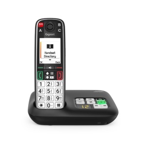 Telefon fix Gigaset Easy 520A pentru seniori, negru, cu SOS si anuntare vocala