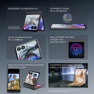 Telefon pliabil Motorola razr50, 50 MP, 8256 GB, 4200 mAh, gri - Img 3