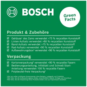 Telemetru laser Bosch Zamo de generatia a 4-a cu 3 atasamente (masurare simpla si precisa pana la 25 m, baterii reincarcabile prin USB-C, cu interfata adaptor, intr-o cutie de comert electronic) - Img 2
