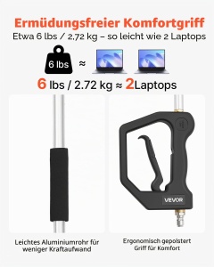 Telescop Stab VEVOR SSG06 2775 mm, 3-TLG, 4000 PSI, cu 7 Duze - Img 5