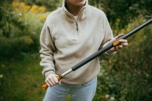 Teleskop Stiel Fiskars OneClick M, 119-179 cm, Aluminium, NegruPortocaliu - Img 5