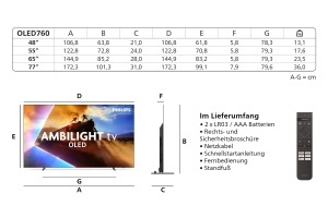 Televizor inteligent Philips Ambilight 48OLED760 4K OLED - Ecran de 48 inchi cu P5 AI Perfect Picture Engine Ultra HD Titan OS Dolby Vision si Atmos S - Img 3