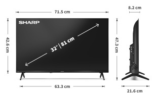 Televizor SHARP 32HE2345E HD Ready 32 inch Design Frameless Negru - Img 10