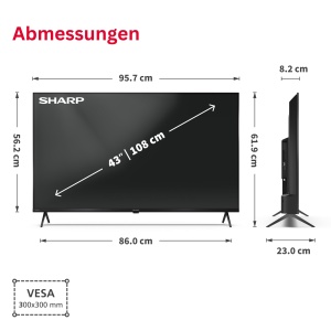 Televizor Smart SHARP 43HM5745E QLED 43 inch 4K UHD cu Dolby Vision HDR - Img 3