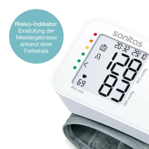 Tensiometru digital de incheietura Sanitas SBC 22, complet automat, detectare aritmii, 2x60 memorii - Img 3