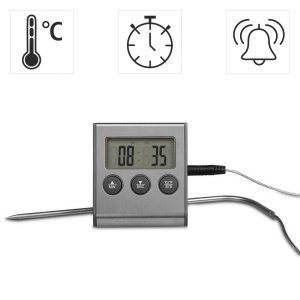 Termometru digital de bucatarie Xavax 2in1, cu sonda detasabila, timer si alarma, -10C pana la 250C - Img 2