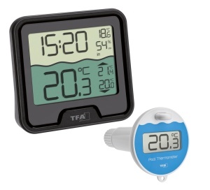 Termometru digital de piscina TFA Dostmann Marbella, 30.3066.01, negru