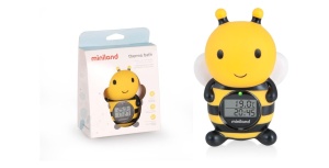 Termometru pentru baie Miniland Wasserthermometer, cu functie de timer, design alb