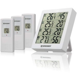 Termometru si Higrometru Bresser Temeo Hygro Quadro, 4 Masuratori, Alb