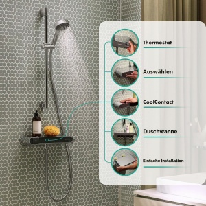 Termostat de dus hansgrohe ShowerTablet Select 360, crom, cu SafetyStop - Img 2
