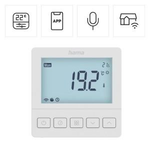 Termostat de perete Hama pentru incalzire in pardoseala, programabil, alb - Img 2