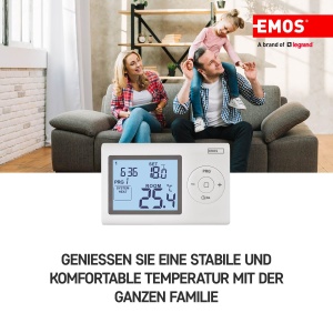 Termostat digital de camera EMOS, termostat de perete programabil pentru sisteme de incalzire si racire, termostat / regulator de temperatura a camerei cu protectie impotriva inghetului, conectat prin fir pentru montare pe suprafata 12 x 2,6 x 7,8 cm - Img 6