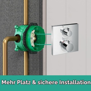 Termostat incorporabil Hansgrohe Ecostat Square, crom, 2 consumatori, SafetyStop - Img 3