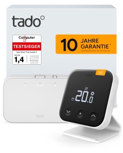 Termostat inteligent wireless tado X Kit de pornire cu Bridge X si suport, control prin aplicatie si asistenti vocali