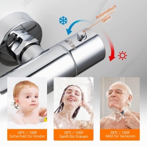 Termostat pentru dus GRIFEMA G17005 Berlin, crom, cu protectie impotriva arsurilor - Img 3