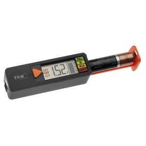 Tester de baterie TFA Dostmann Tester de baterie BaterieVerificare interval de masurare (tester de baterie) 1,2 V, 1,5 V, 3 V, 9 V Baterie, Baterie