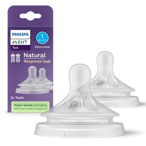Tetina Philips Avent Natural Response SCY96102 Anticolici BPA-Free Set 2 bucati Flux 1 Nou-nascuti 0 luni