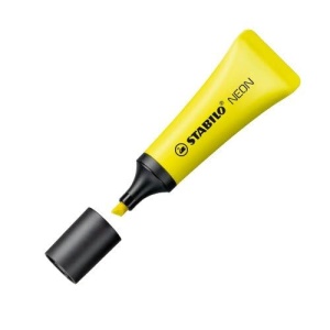 Textmarker STABILO Neon, galben, design minimalist, 2 si 5 mm - Img 4