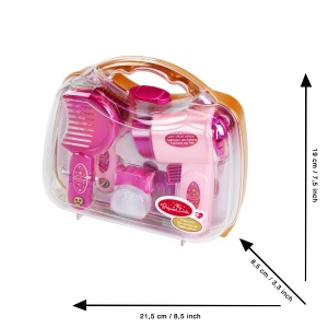Theo Klein 5273 Husa de coafura I Cu uscator de par, accesorii de styling extinse, oglinda, perie si multe altele I Dimensiuni: 21,5 cm x 8,5 cm x 19 cm I Jucarii pentru copii de la 3 ani - Img 3