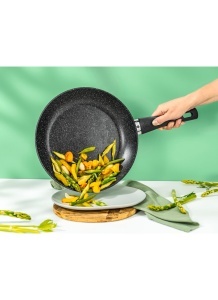 Tigaie antiaderenta Ballarini Vipiteno, aluminiu, 24 cm, negru cu puncte albe - Img 4