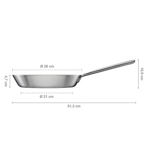 Tigaie din otel inoxidabil Fiskars Norden, 28 cm, cu antiaderent, pentru toate tipurile de plite - Img 2