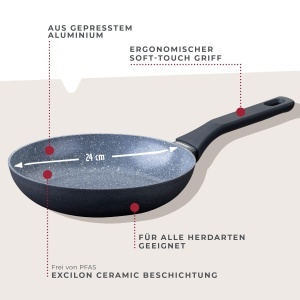 Tigaie Fackelmann Cosmo 24 cm Aluminiu Ceramica PFAS Free - Img 2