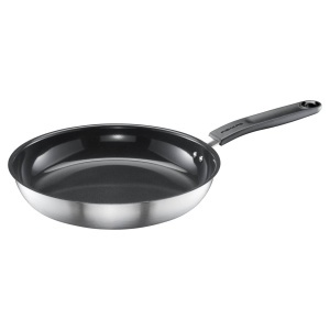 Tigaie Fiskars 26 cm, din otel inoxidabil, ceramica, argintieneagra