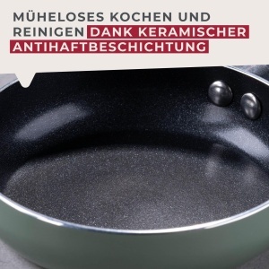 Tigaie Mini Fackelmann 18 cm din aluminiu reciclat, cu maner Bakelit, gri-verde - Img 3