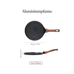Tigaie pentru clatite Florina Master Black, 26 cm, antiaderenta, pentru toate tipurile de plite, maner ergonomic Soft-Touch - Img 2