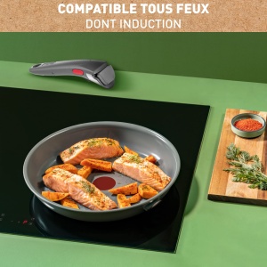 Tigaie Tefal Ingenio Renew, 22 cm, antiaderenta, reciclata, gatit sanatos, semnal termic, gatit in siguranta, toate tipurile de sobe, inclusiv inductie, L2600302 - Img 6