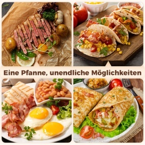 Tigaie YASHE 26cm pentru clatite antiaderenta compatibila cu inductie cu spatula din lemn - Img 7