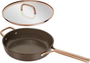 Tigaie ZWILLING Milano 28 cm cu capac din sticla, aluminiu, antiaderenta ceramica, maro - Img 4