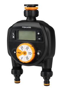 Timer de irigare Fiskars 1054792, 2 iesiri, LCD, negruportocaliu - Img 4