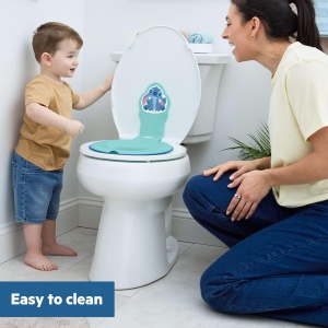 Toaleta pentru copii Bright Starts Disney Baby Stitch, culoare albastra, cu manere anti-alunecare - Img 5